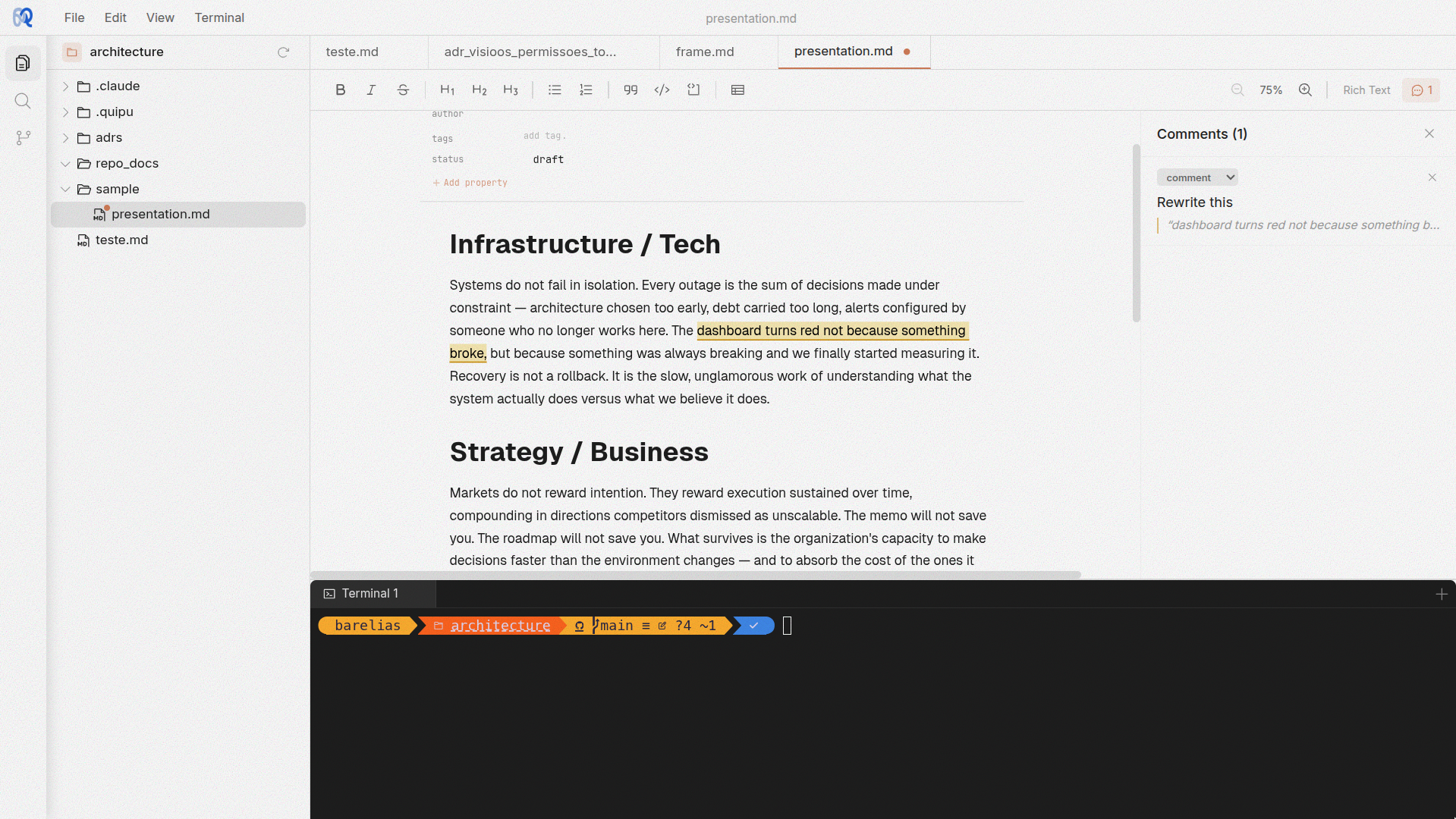 Quipu editor screenshot